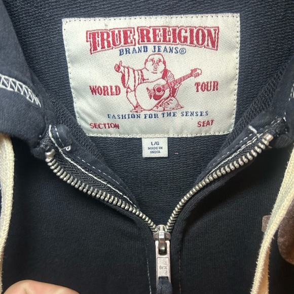 True Religion Black Zip-Up Hoodie - Picture 2 of 8